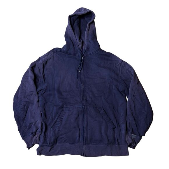 Vintage Y2K Sun Faded Thrashed Navy Hoodie Large - Picture 1 of 9